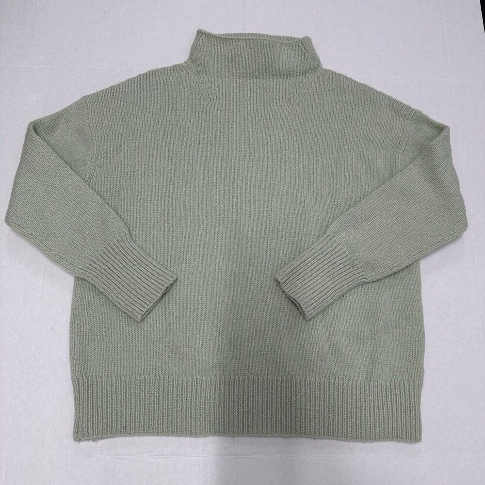 Vince XS Marled Funnel Neck Wool Cashmere Blend Sweater in Mint Green Designer